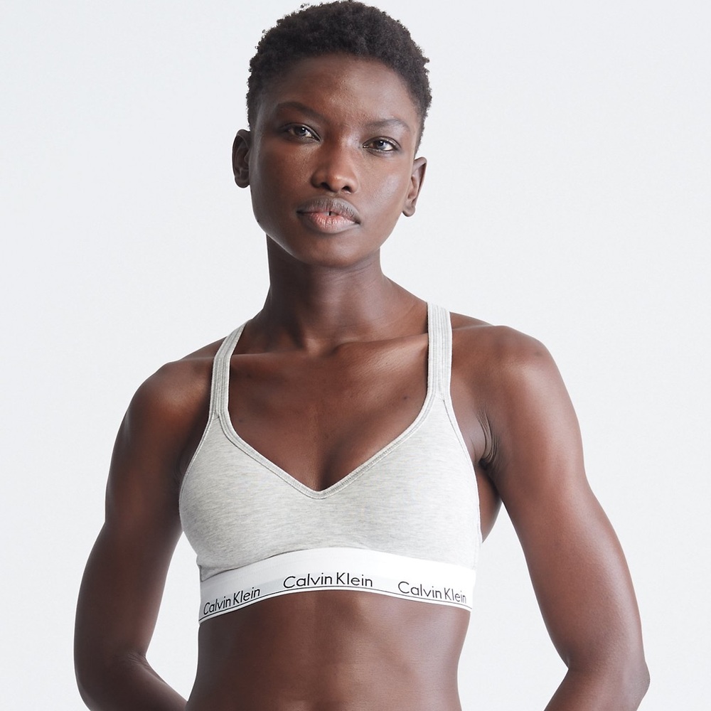 Calvin Klein Women's Light Gray Cotton Wireless Bralette